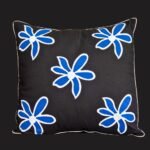 Flower blossom pillow cover blue