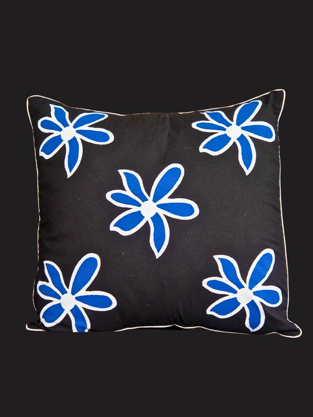 Flower blossom pillow cover blue
