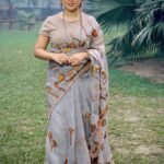 Mushroom Muslin Saree