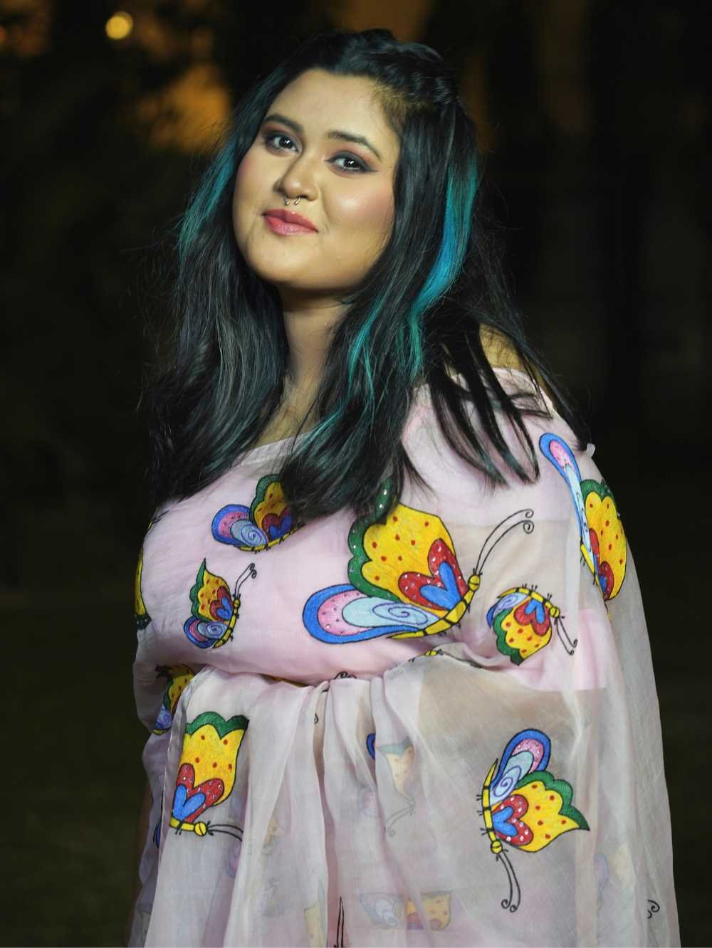 Butterfly Muslin Saree