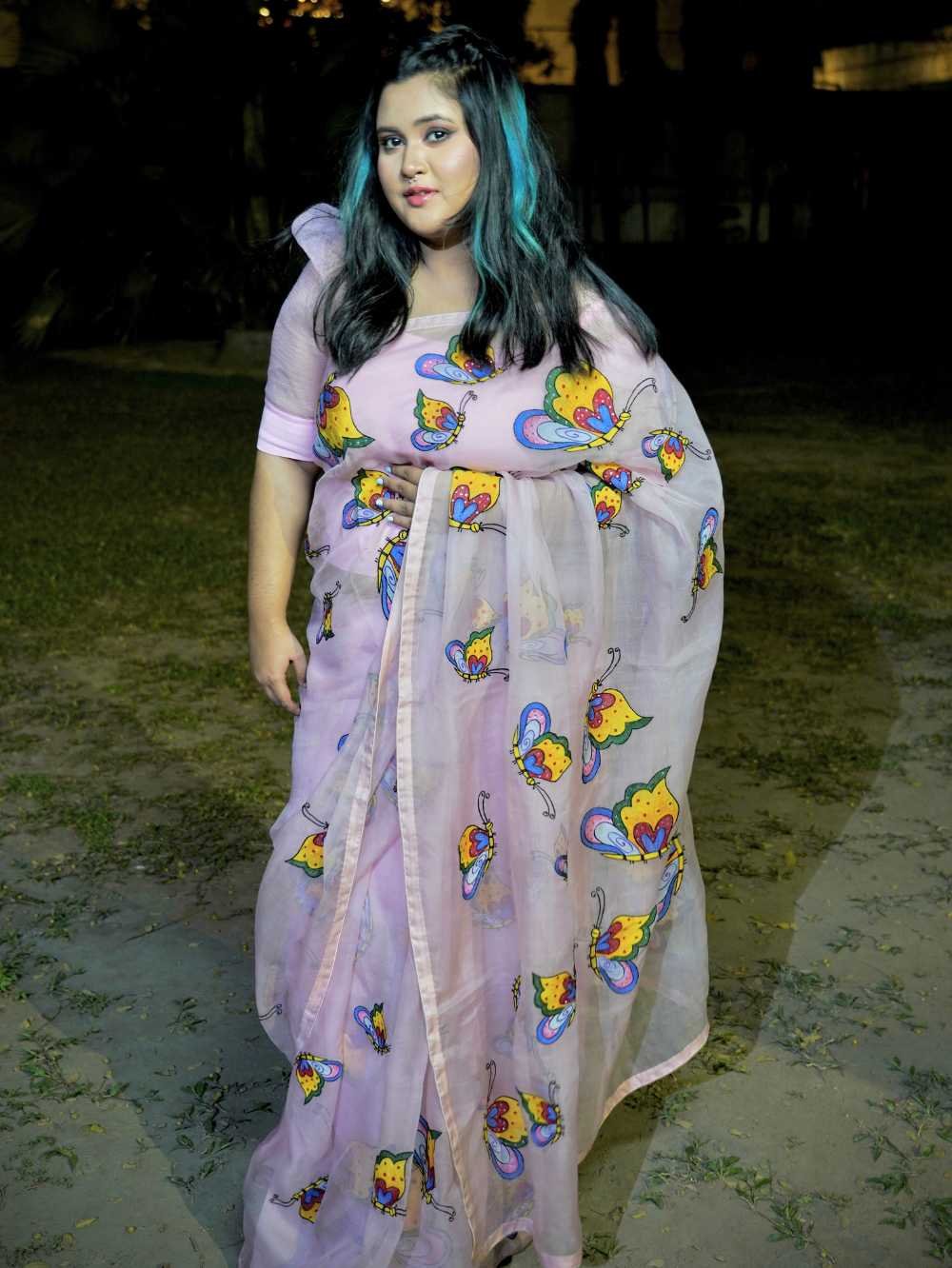 Butterfly Muslin Saree - Image 2