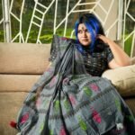 Gray Aqua Saree
