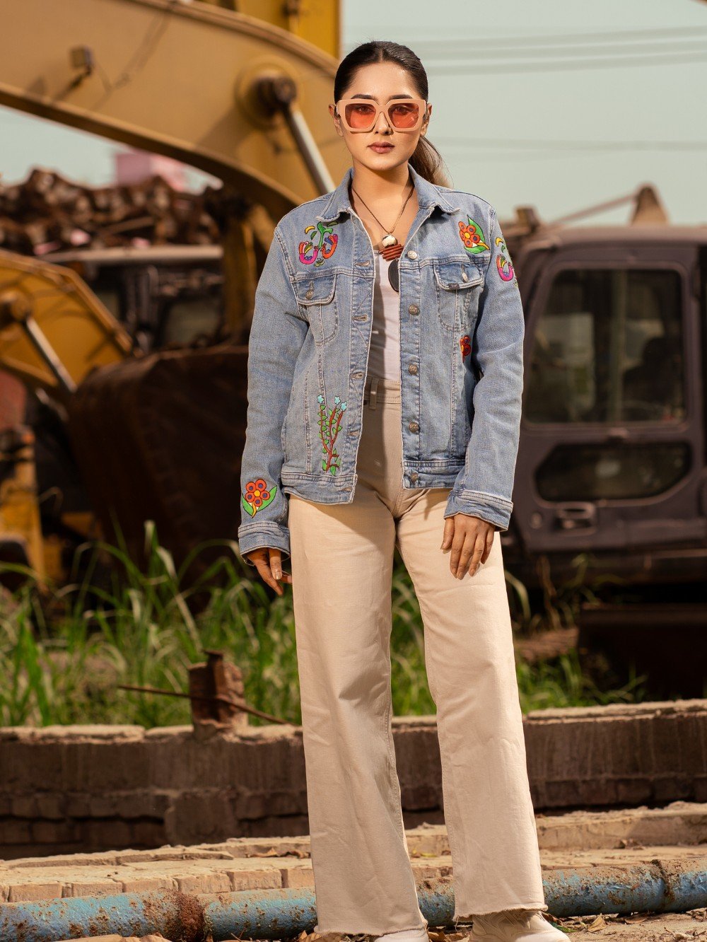 Petal Perfection Denim Jacket