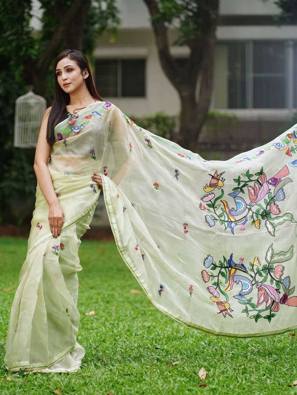 Whistling Feather Muslin Saree