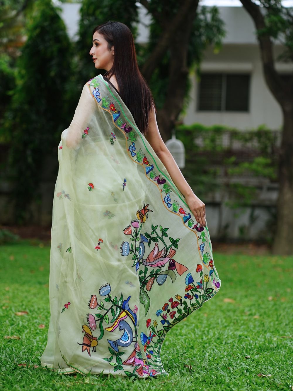 Whistling Feather Muslin Saree - Image 2