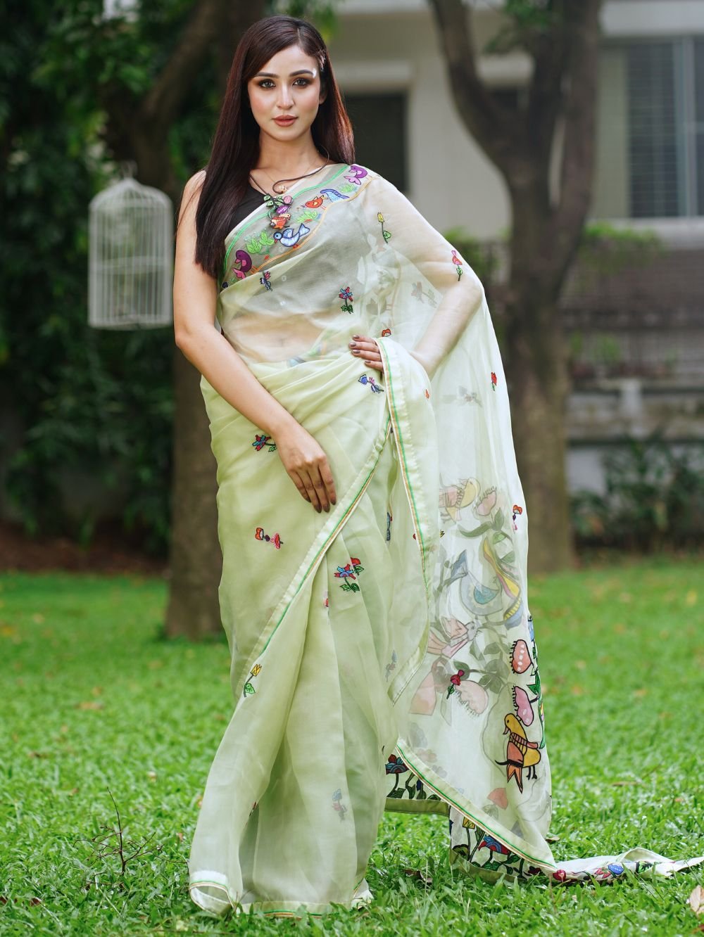 Whistling Feather Muslin Saree - Image 3