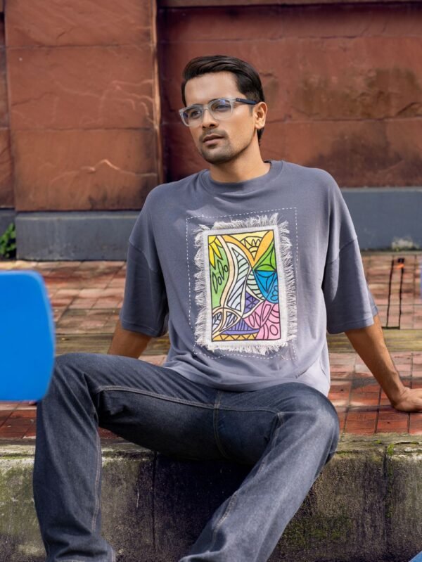 Canvas Oversized Boxy Drop Shoulder T-Shirt